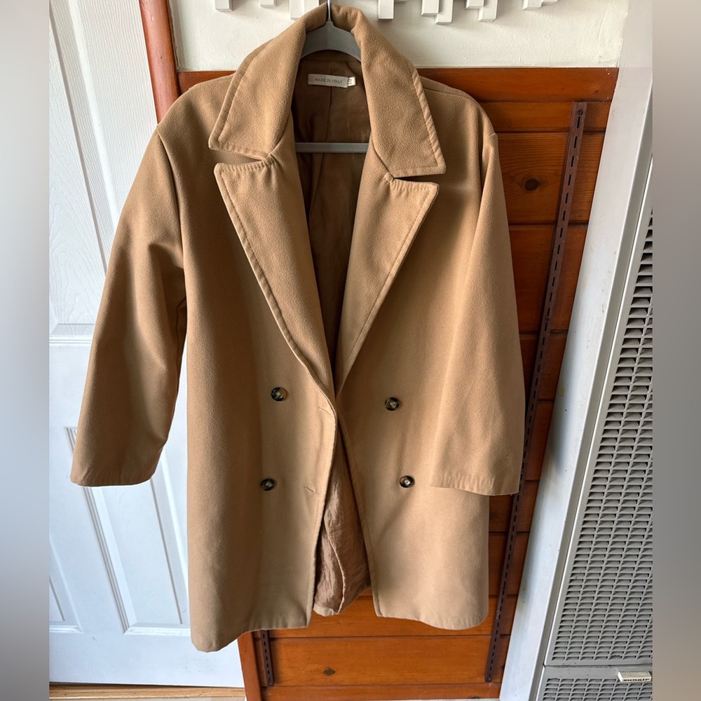 Classic Tan Women's Winter Pea Coat - SZ 10